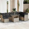 vidaXL Garden Sofa Set Light Gray PE Rattan Large Adjustable Feet
