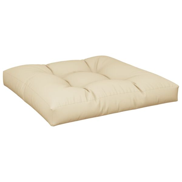 vidaXL Pallet Cushion Beige Polyester Large Pallet Cushion Square