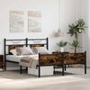 vidaXL Bed Frame Smoked Oak Engineered Wood and Steel King Bed Frame