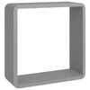 vidaXL Wall Cube Shelf Set of 3 Grey MDF Small Appealing Design