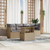 vidaXL Garden Sofa Set Beige PE Rattan