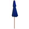 vidaXL Garden Parasol Blue Polyester Fabric, Laminated Bamboo, Hardwood
