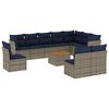vidaXL 11 Piece Patio Sofa Set with Cushions Gray Poly Rattan