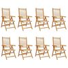 vidaXL Garden Chair Set of 8 Beige Solid Acacia Wood with Oil Finish