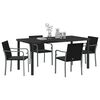 vidaXL Garden Dining Set 5 pcs Black Poly rattan