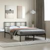 vidaXL Metal Bed Frame Black Powder-Coated Steel Full Metal Bed Frame