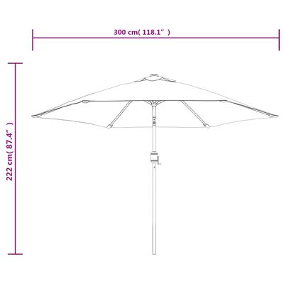 vidaXL Parasol Green 9.8' Steel Pole