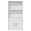 vidaXL Bookcase White Engineered wood Medium Bookcase Rectangular