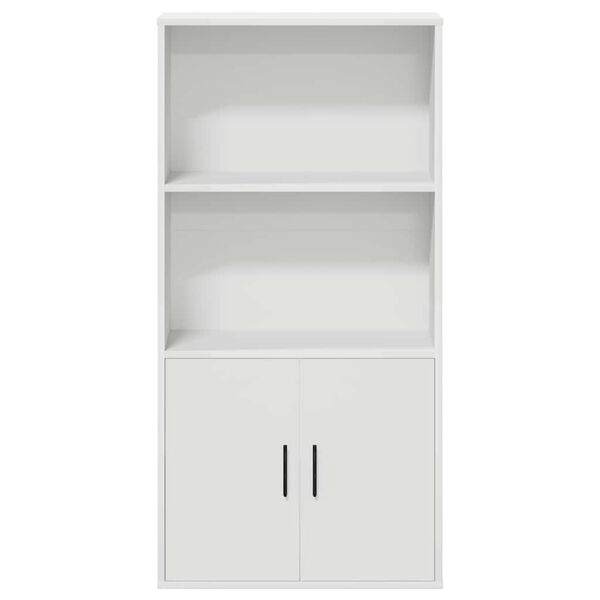 vidaXL Bookcase White Engineered wood Medium Bookcase Rectangular