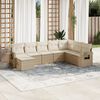vidaXL Garden Sofa Set Beige PE rattan, powder-coated steel, polyester