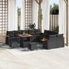 vidaXL Garden Sofa Set with Cushion 17 pcs Black Poly Rattan