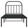 vidaXL Bed Frame Black Powder-Coated Steel Twin Bed Frame Rectangular