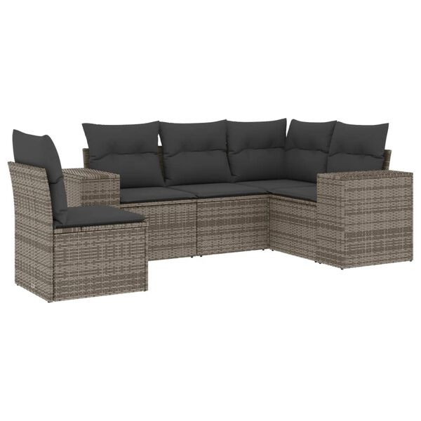 vidaXL Garden Sofa Set Grey