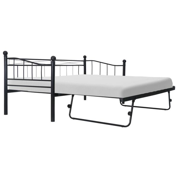 vidaXL Day Bed Black Steel Full or Twin config