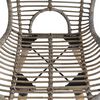 vidaXL Dining Chair Set of 2 Brown Natural rattan and wood Standard