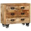 vidaXL Sideboard Brown Solid rough mango wood, cast iron Medium
