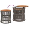vidaXL Garden Side Table Gray and Brown PE rattan Small and Medium