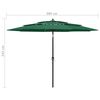 vidaXL Parasol Green Polyester, powder-coated aluminum 9.8 ft Foldable