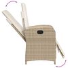 vidaXL Reclining Garden Chair Beige Poly Rattan Medium