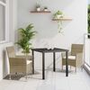 vidaXL Garden Dining Set with Cushion 3 pcs Beige Poly Rattan
