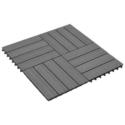 vidaXL 22 pcs Decking Tiles 11.8"x11.8" 2 sqm WPC Gray