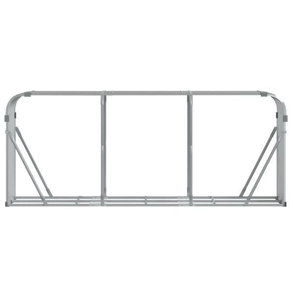 vidaXL Log Holder Silver 92.1"x17.7"x39.4" Galvanized Steel