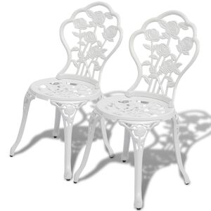 vidaXL Bistro Chair Set of 2 White