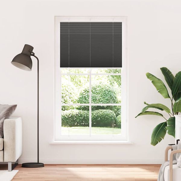 vidaXL Pleated Blind Black 100% Polyester 41.3x78.7 in