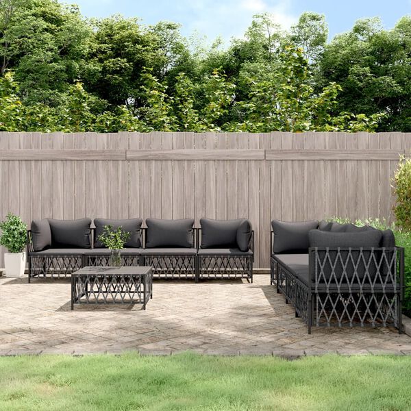 vidaXL Garden Lounge Set Anthracite Woven fabric Large Modular