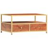 vidaXL Coffee Table Honey Brown Solid Acacia Wood, Steel Medium