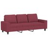 vidaXL 3-Seater Sofa with Footstool Wine Red 70.9" Fabric