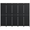 vidaXL Room Divider 5 Panels Black Poly Rattan