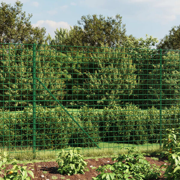 vidaXL Wire Mesh Fence with Flange Green 5.2x82.0'