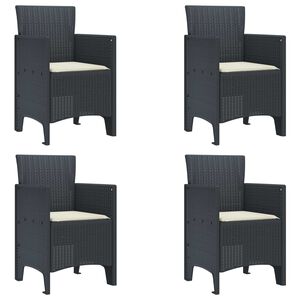 vidaXL Garden Chair 4 pcs Anthracite 20.87 x 19.29 x 33.46 in