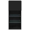 vidaXL TV Cabinet Black Engineered wood, glass Medium Black TV Cabinet