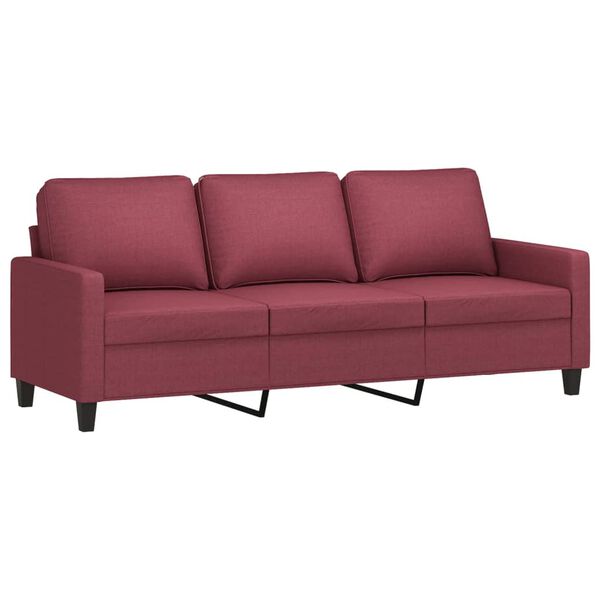 vidaXL 3-Seater Sofa Wine Red Fabric (100% polyester), Metal, Textilene