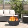 vidaXL Fire Pit Black 29.53 x 29.53 x 11.02 in Steel