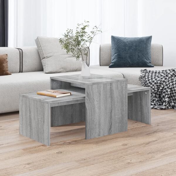 vidaXL Coffee Table Grey Sonoma Engineered Wood Medium Stackable