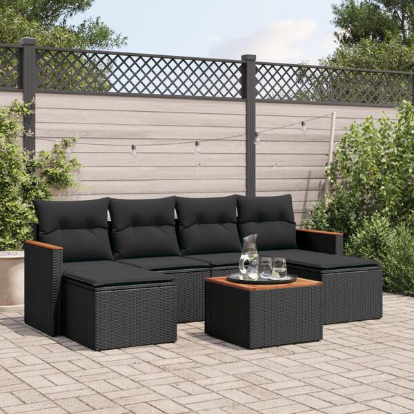 vidaXL Garden Sofa Set Black