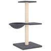 vidaXL Cat Tree Dark grey Engineered wood, plush, sisal