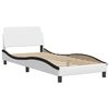 vidaXL Bed Frame "Viana" without Mattress White and Black 31.5"x78.7" Faux Leather