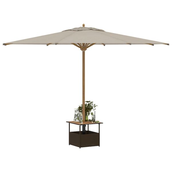 vidaXL Garden Table Brown PE rattan Medium Durable Garden Table