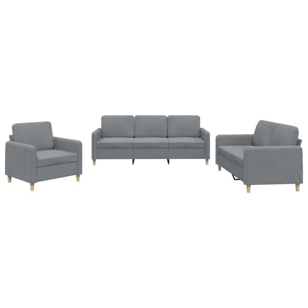 vidaXL Sofa Set Light Grey