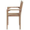 vidaXL Stackable Chair Set of 8 Warm Teak Solid Teak wood, 100% polyester