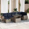 vidaXL 8 Piece Patio Sofa Set with Cushions Grey Poly Rattan Acacia