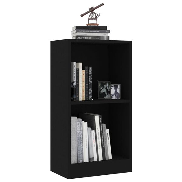 vidaXL Bookshelf Black Engineered wood Compact Bookshelf Rectangular