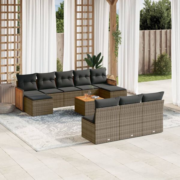 vidaXL Garden Sofa Set Grey