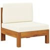 vidaXL Wooden Sofa Cream White Solid Acacia Wood, 100% Polyester Medium