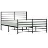 vidaXL Bed Frame Black Powder-Coated Steel Double Bed Frame