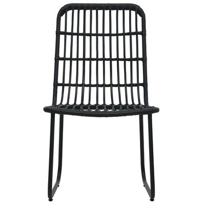 vidaXL Patio Chairs 2 pcs Poly Rattan Black